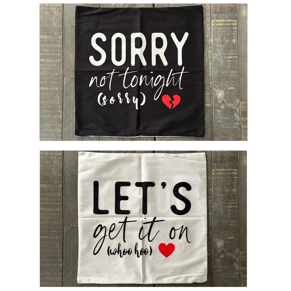 New! Funny Couples Dual Sided Message Flannel Pillow Cover 18”x18” - Picture 2 of 6